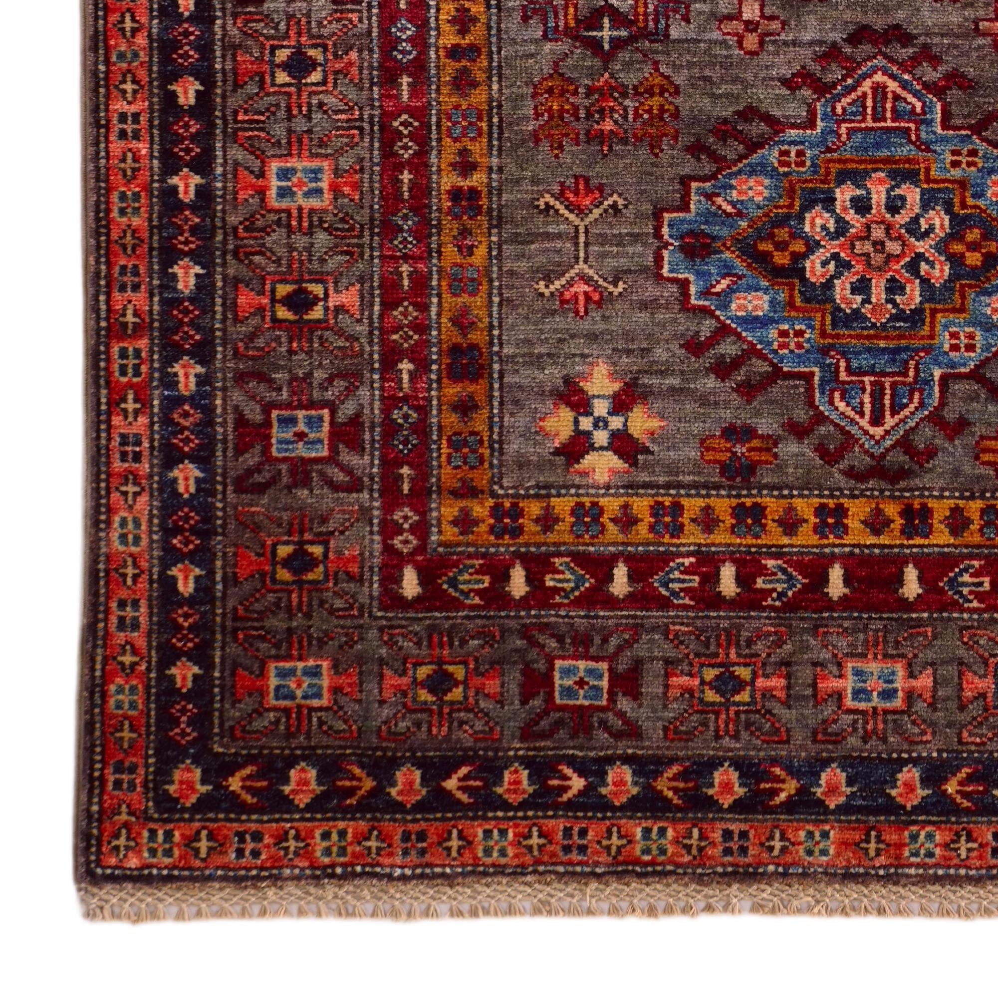 3' 5 x 5' Hand Knotted Kazak Rug
