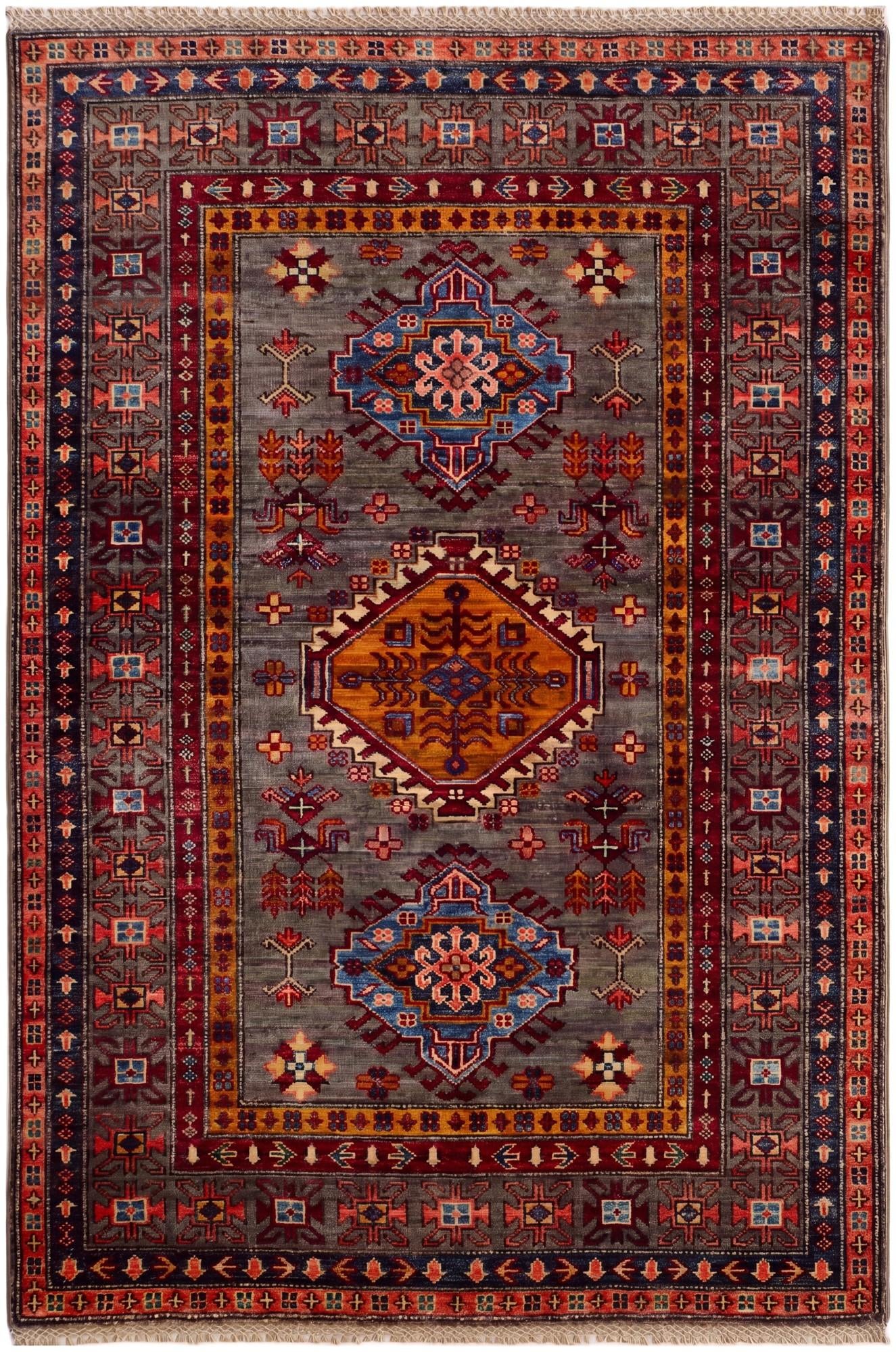 3' 5 x 5' Hand Knotted Kazak Rug