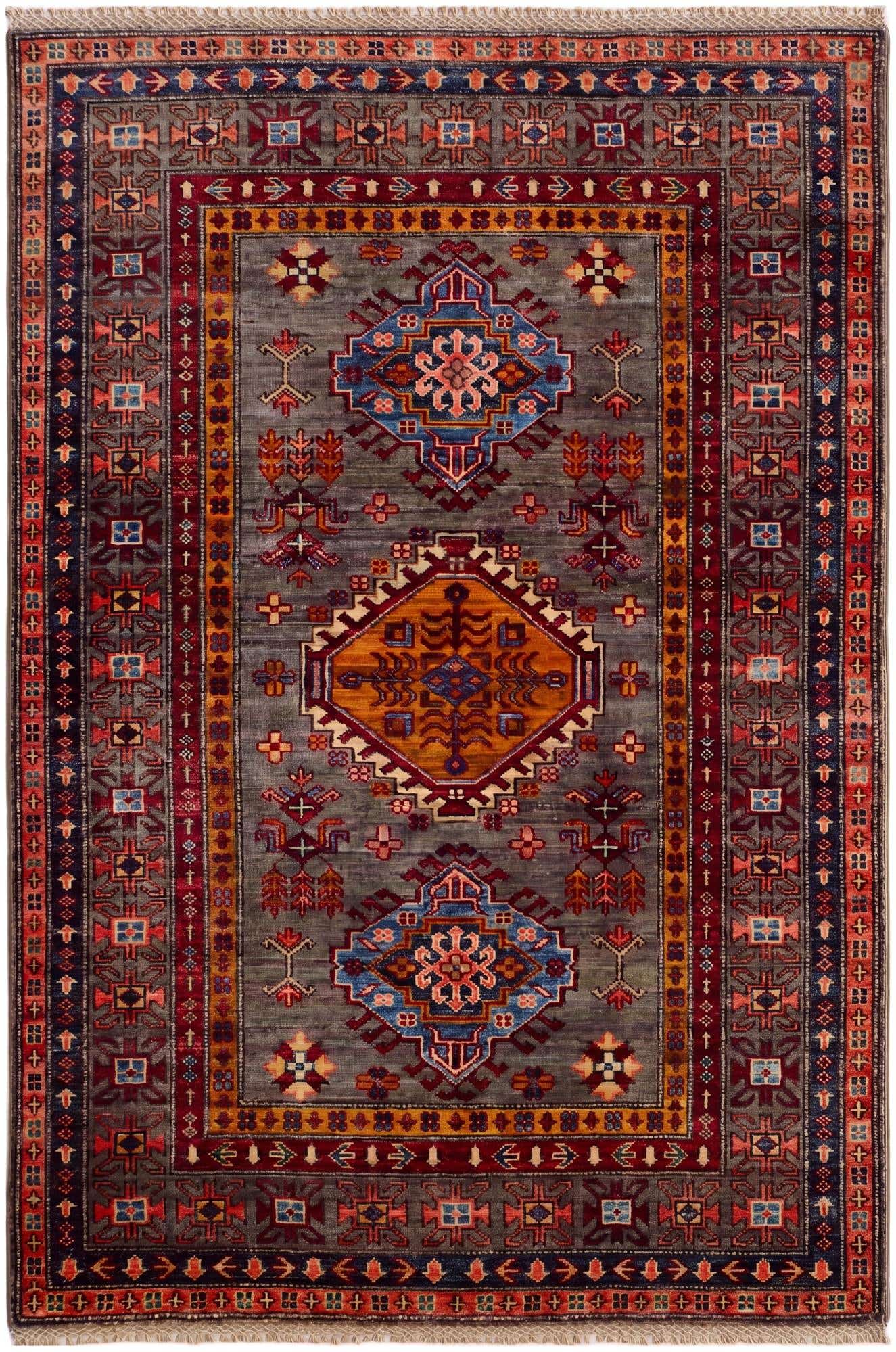 3' 5 x 5' Hand Knotted Kazak Rug