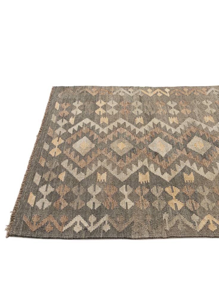 Detail image of 3' 4 x 4' 11  Hand Woven Kilim Maymana Wool Rug