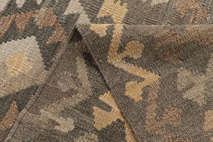 3' 4 x 4' 11 Hand Woven Kilim Maymana Wool Rug