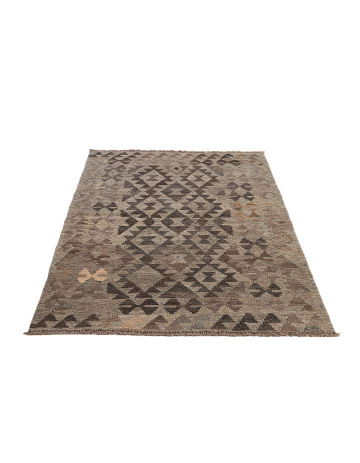 3' 5 x 5' 2 Hand Woven Kilim Maymana Wool Rug