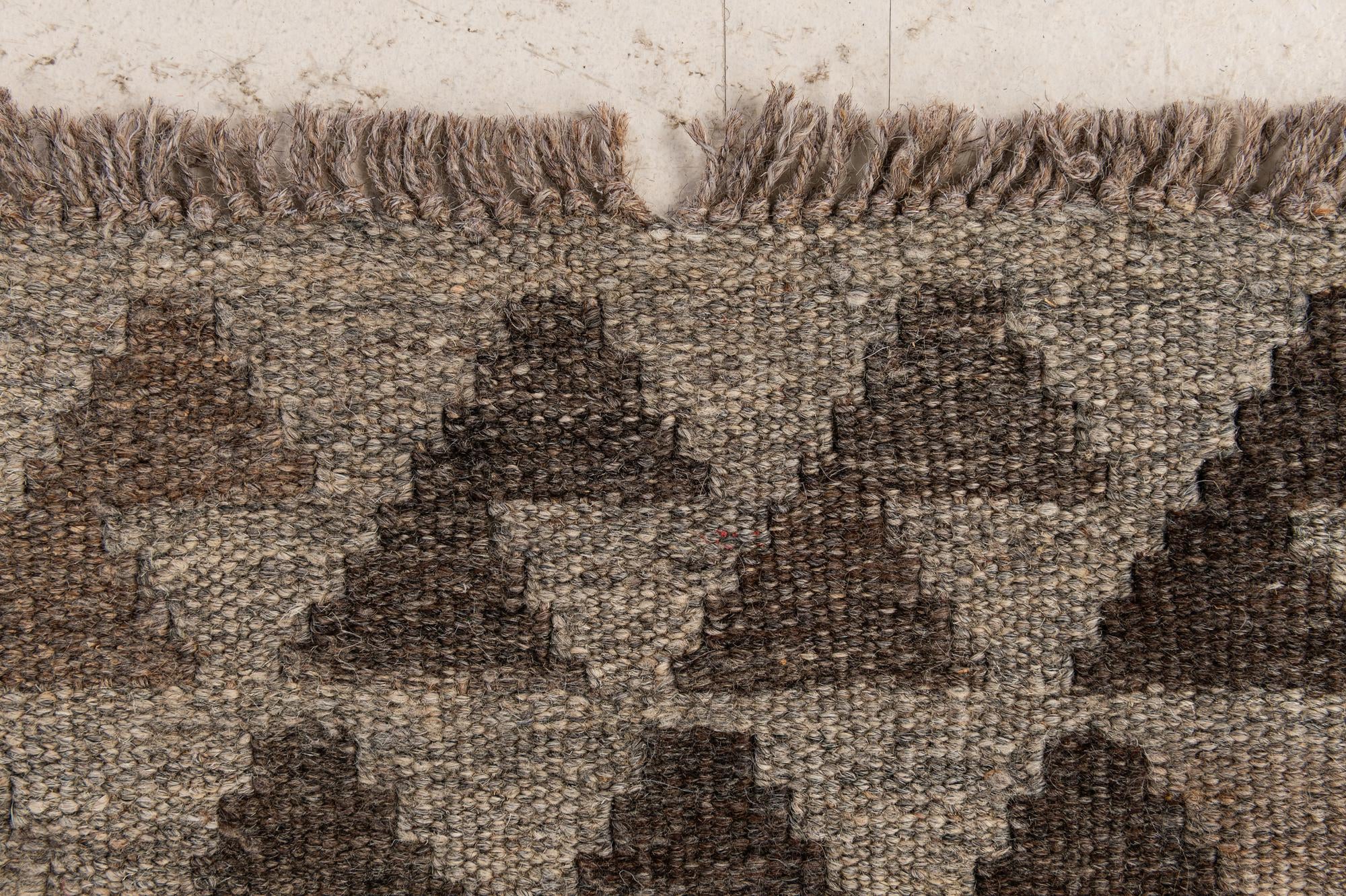 3' 5 x 5' 2 Hand Woven Kilim Maymana Wool Rug