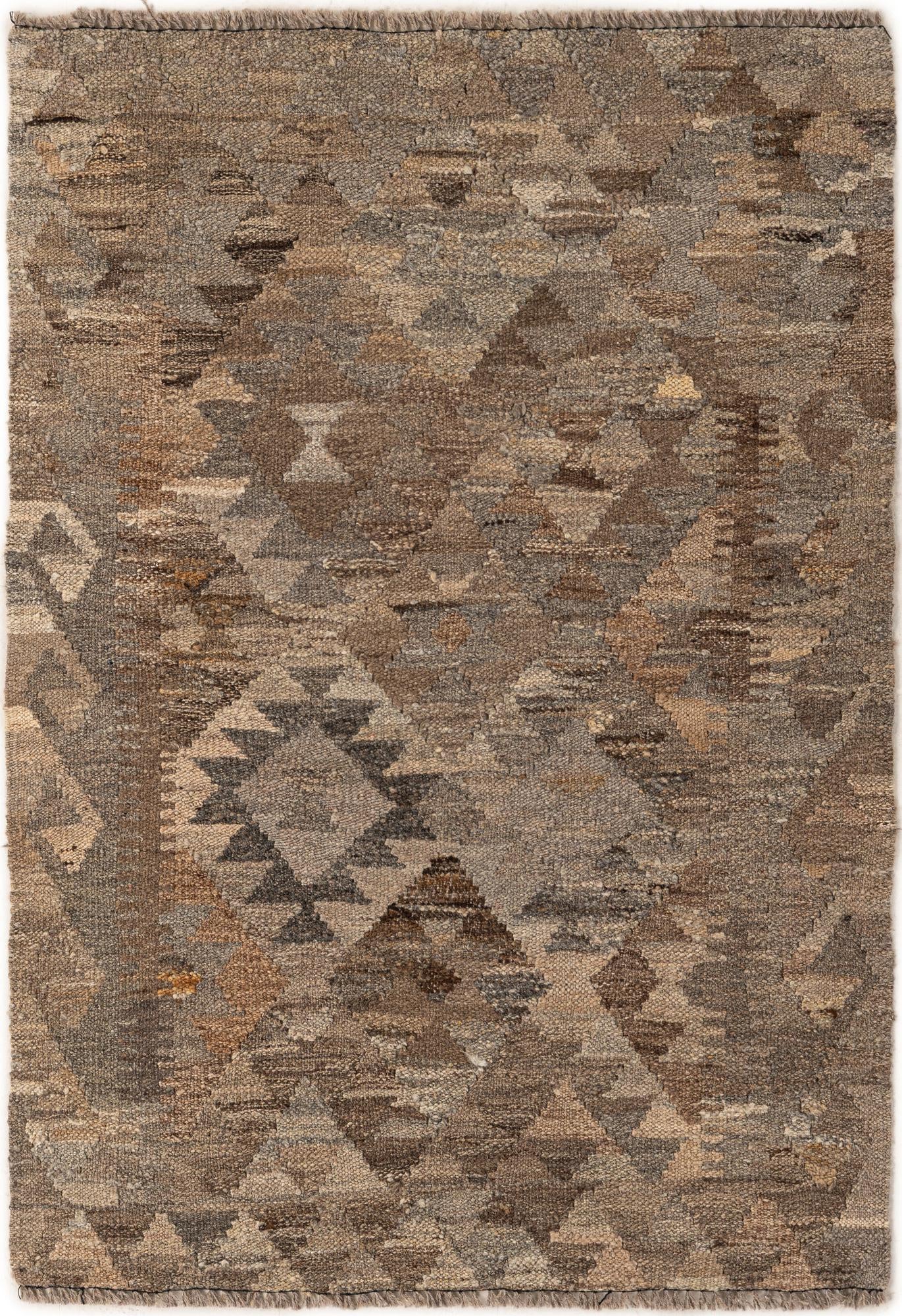 2' 10 x 3' 11 Hand Woven Kilim Maymana Wool Rug