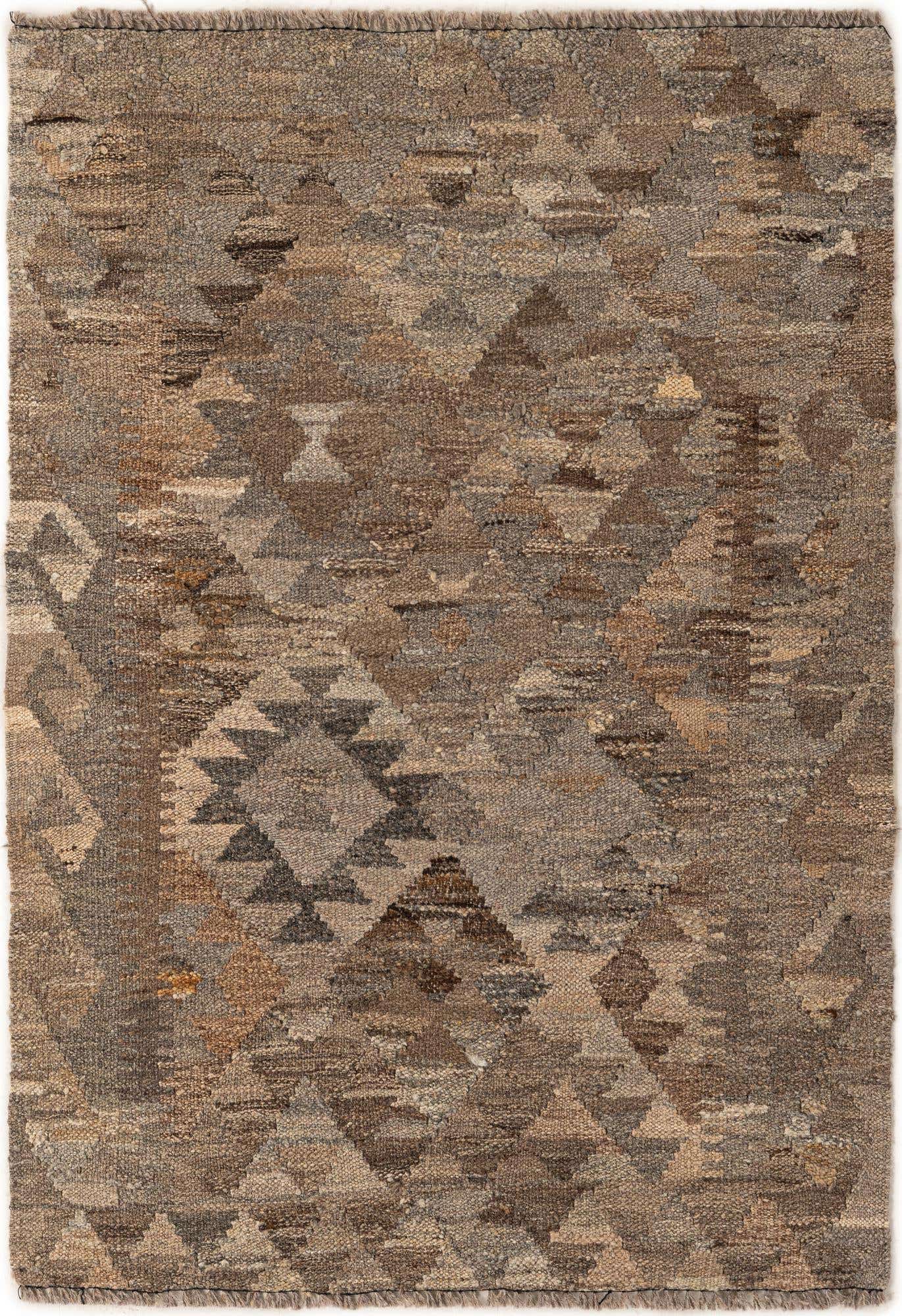 2' 10 x 3' 11 Hand Woven Kilim Maymana Wool Rug