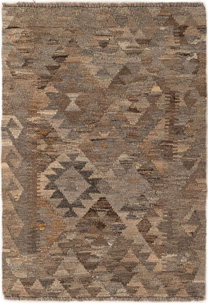 2' 10 x 3' 11 Hand Woven Kilim Maymana Wool Rug