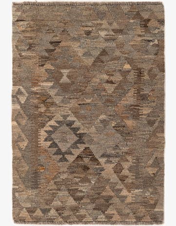 2' 10 x 3' 11 Hand Woven Kilim Maymana Wool Rug