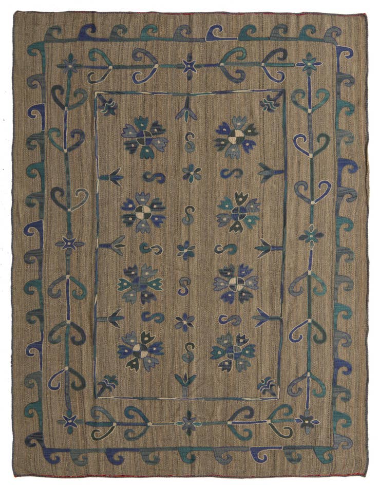Detail image of 5' 10 x 7' 8 Hand Woven Kilim Suzani Wool Rug