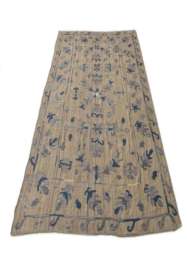 6' 4 x 9' 5 Hand Woven Kilim Suzani Wool Rug