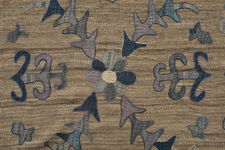 6' 4 x 9' 5 Hand Woven Kilim Suzani Wool Rug