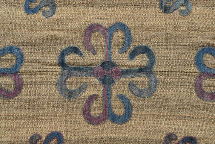 6' 5 x 9' 3 Hand Woven Kilim Suzani Wool Rug