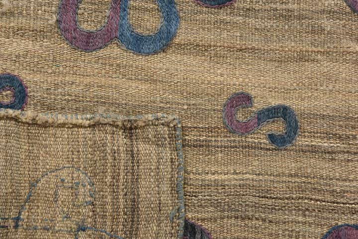 6' 5 x 9' 3 Hand Woven Kilim Suzani Wool Rug
