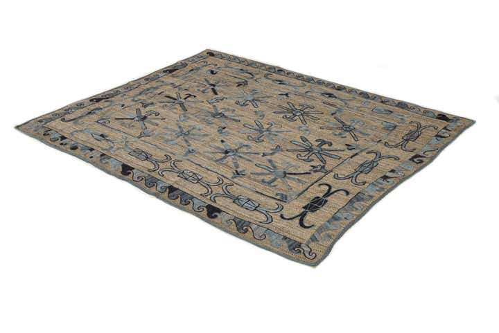 5' 2 x 6' 4 Hand Woven Kilim Suzani Wool Rug