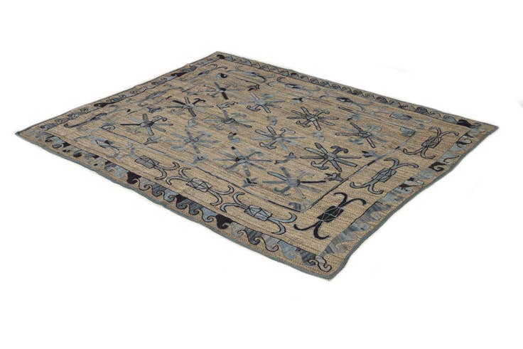 Detail image of 5' 2 x 6' 4 Hand Woven Kilim Suzani Wool Rug
