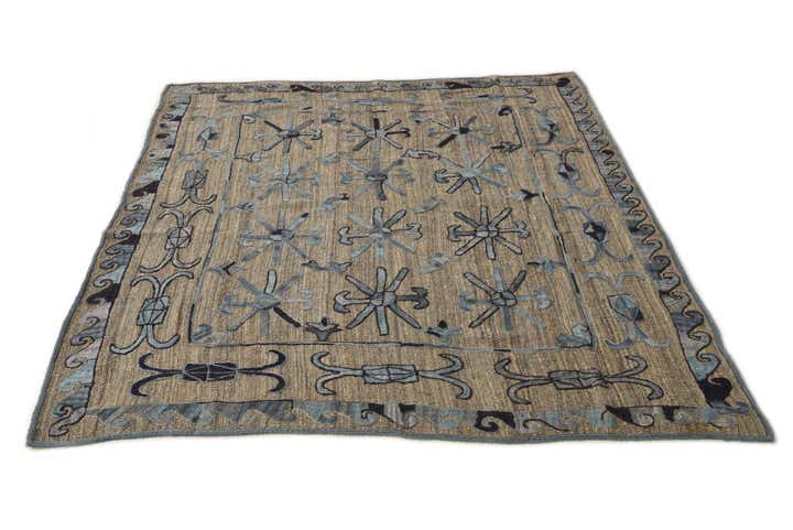 5' 2 x 6' 4 Hand Woven Kilim Suzani Wool Rug