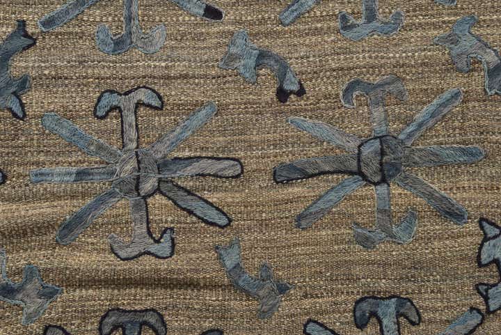 5' 2 x 6' 4 Hand Woven Kilim Suzani Wool Rug