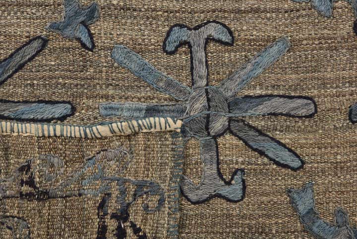 5' 2 x 6' 4 Hand Woven Kilim Suzani Wool Rug