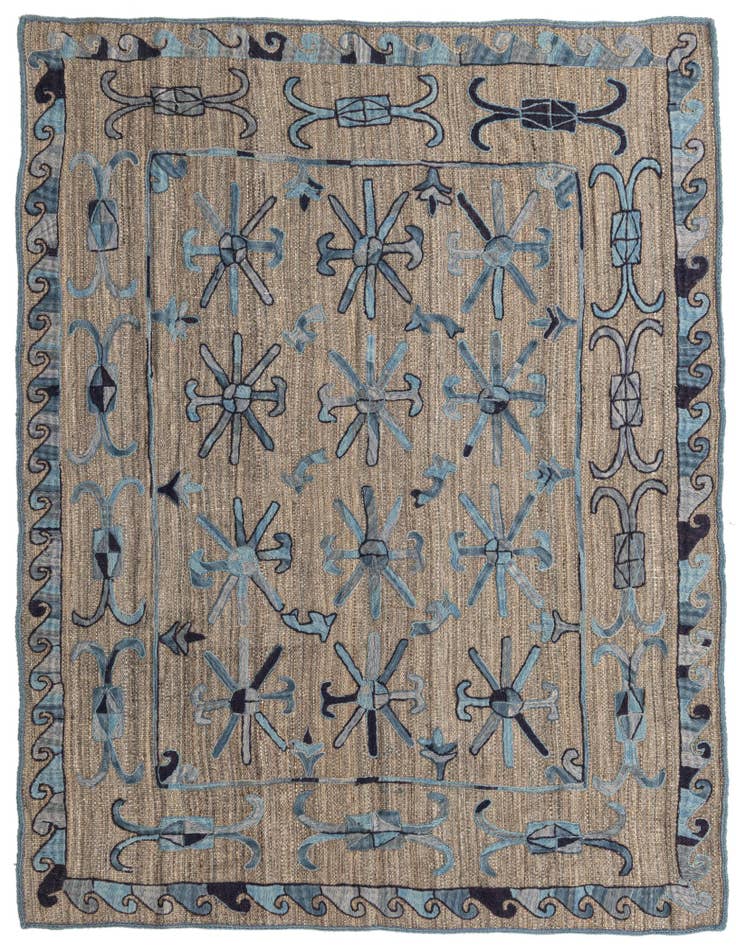 Detail image of 5' 2 x 6' 4 Hand Woven Kilim Suzani Wool Rug