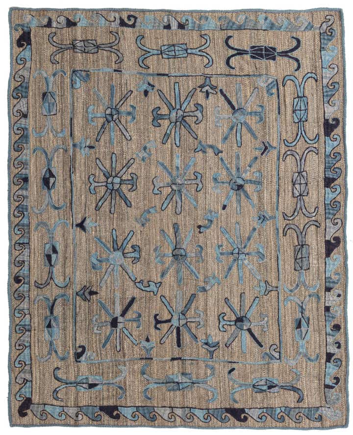 5' 2 x 6' 4 Hand Woven Kilim Suzani Wool Rug