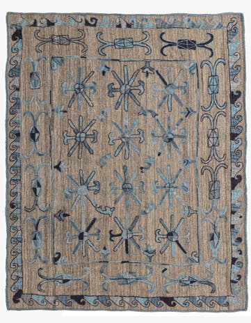 5' 2 x 6' 4 Hand Woven Kilim Suzani Wool Rug