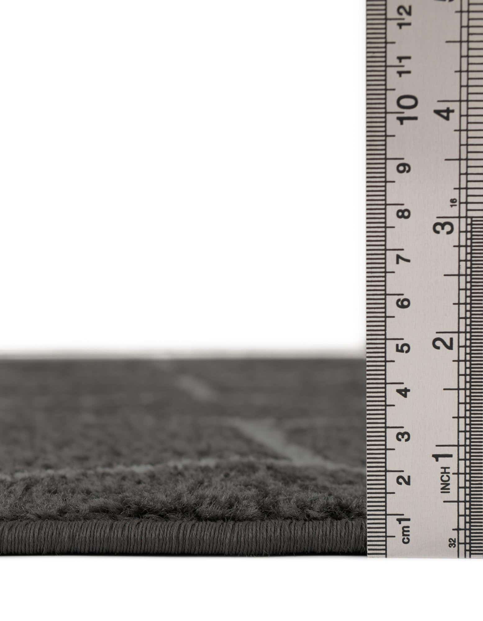 Custom Dark Gray Lattice Frieze Rug