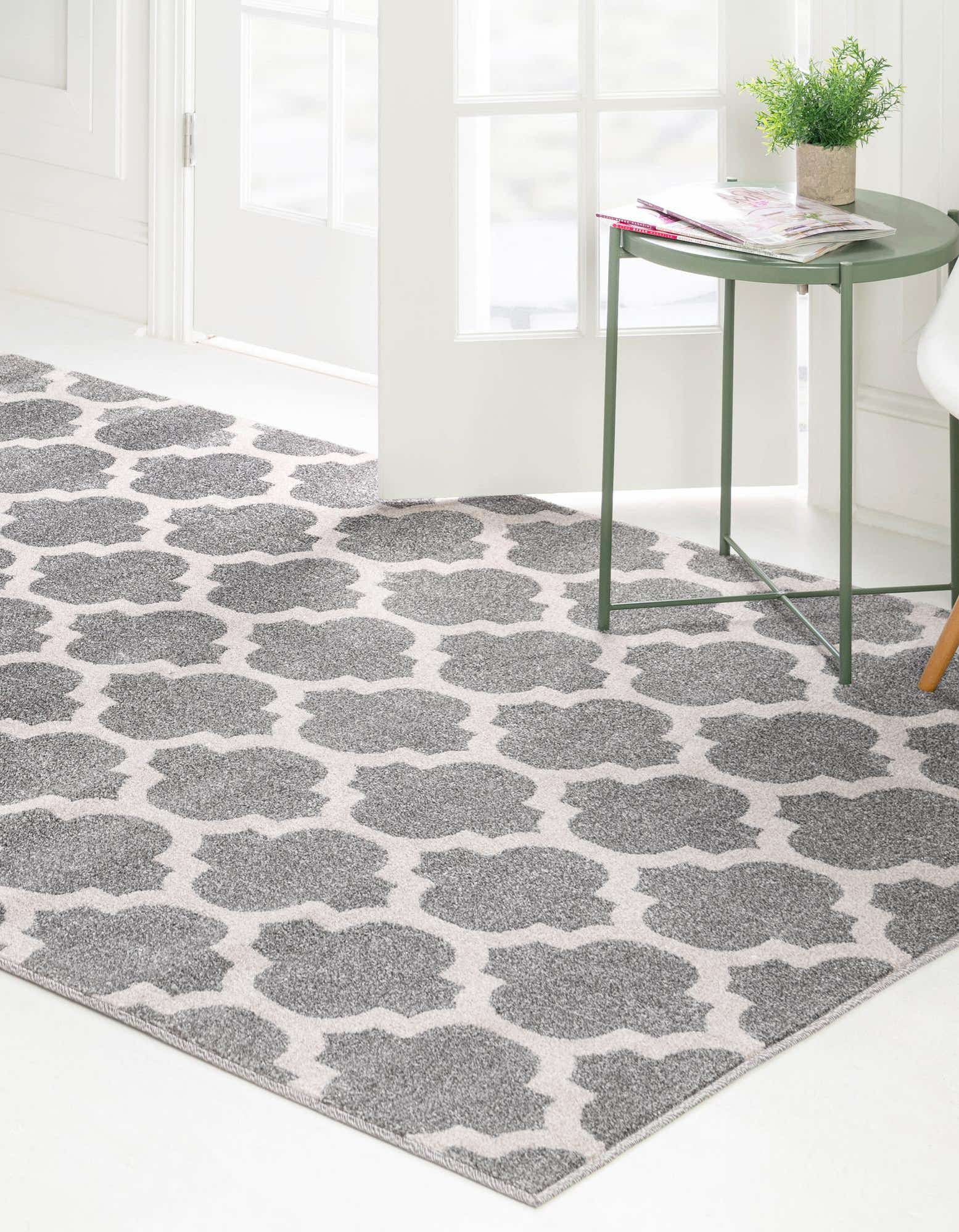 Custom Dark Gray Lattice Rug