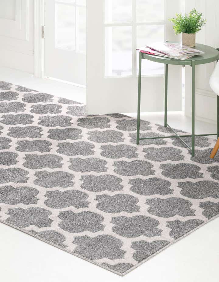 Custom Dark Gray Lattice Rug