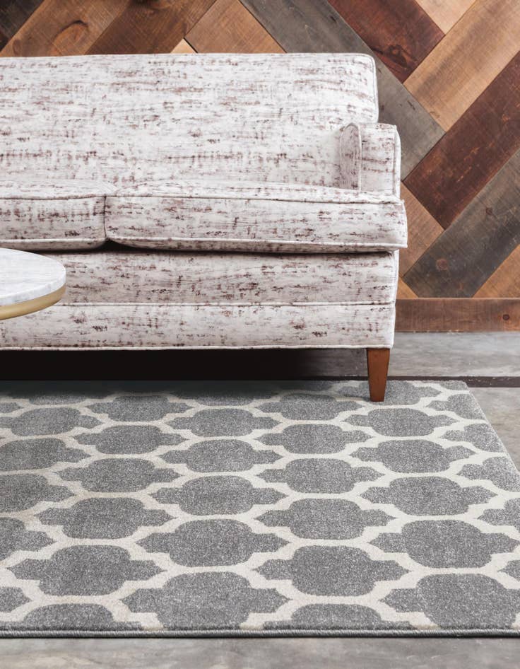 Detail image of Custom Dark Gray Lattice Rug