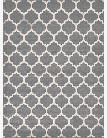 Dark Gray Lattice Rug