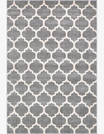Dark Gray Lattice Rug