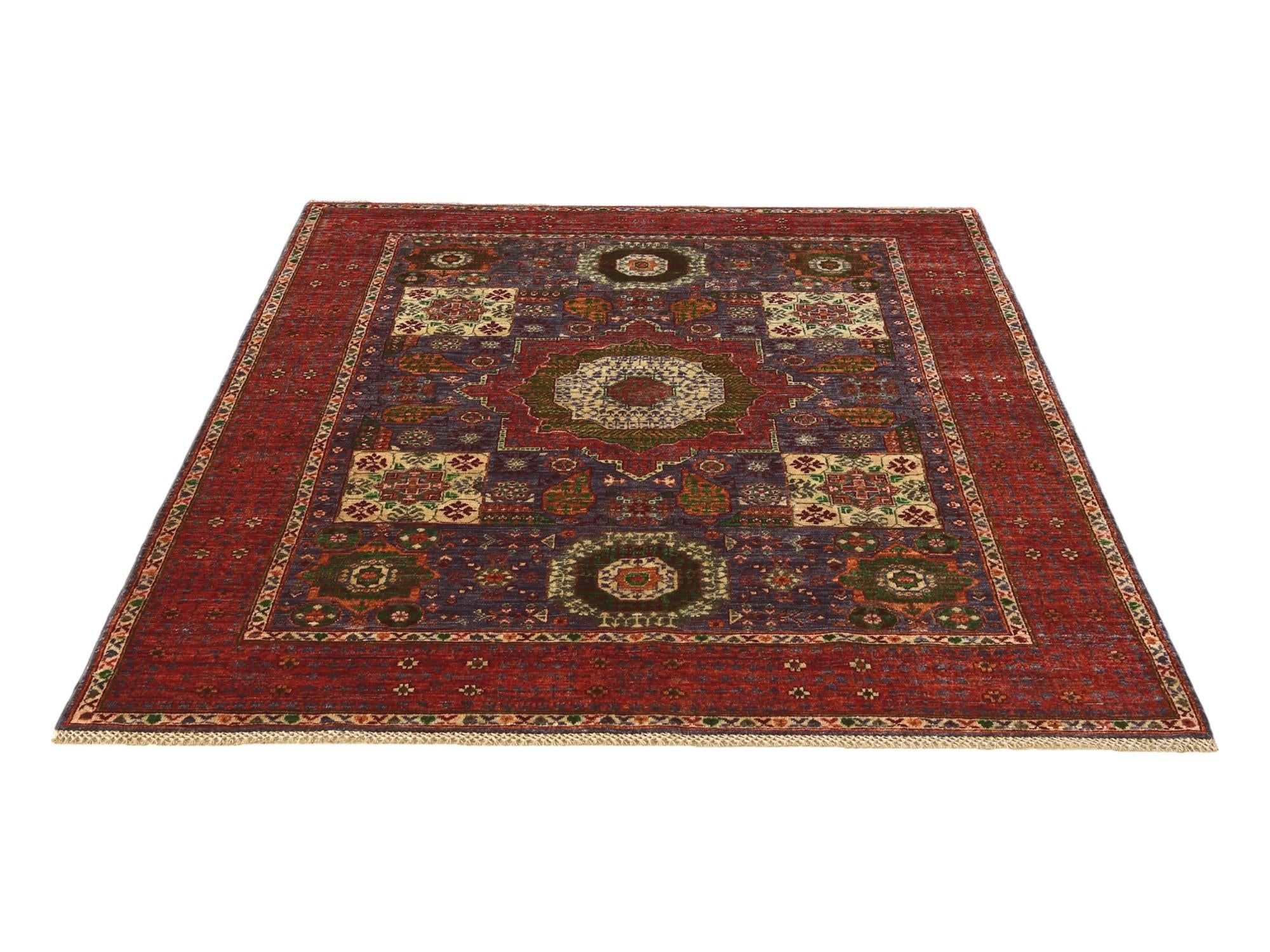 5' 1 x 6' 9 Hand Knotted Mamluk Ziegler Rug