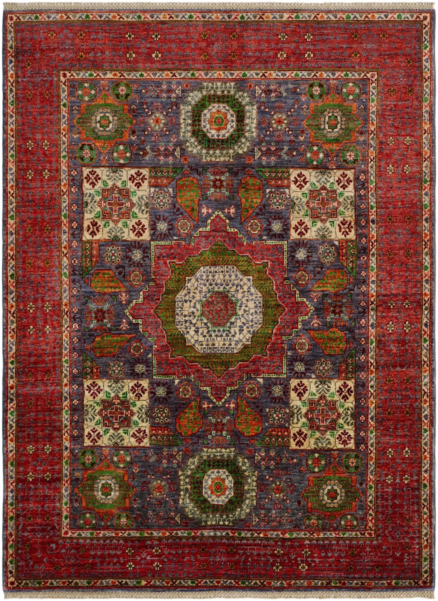 5' 1 x 6' 9 Hand Knotted Mamluk Ziegler Rug