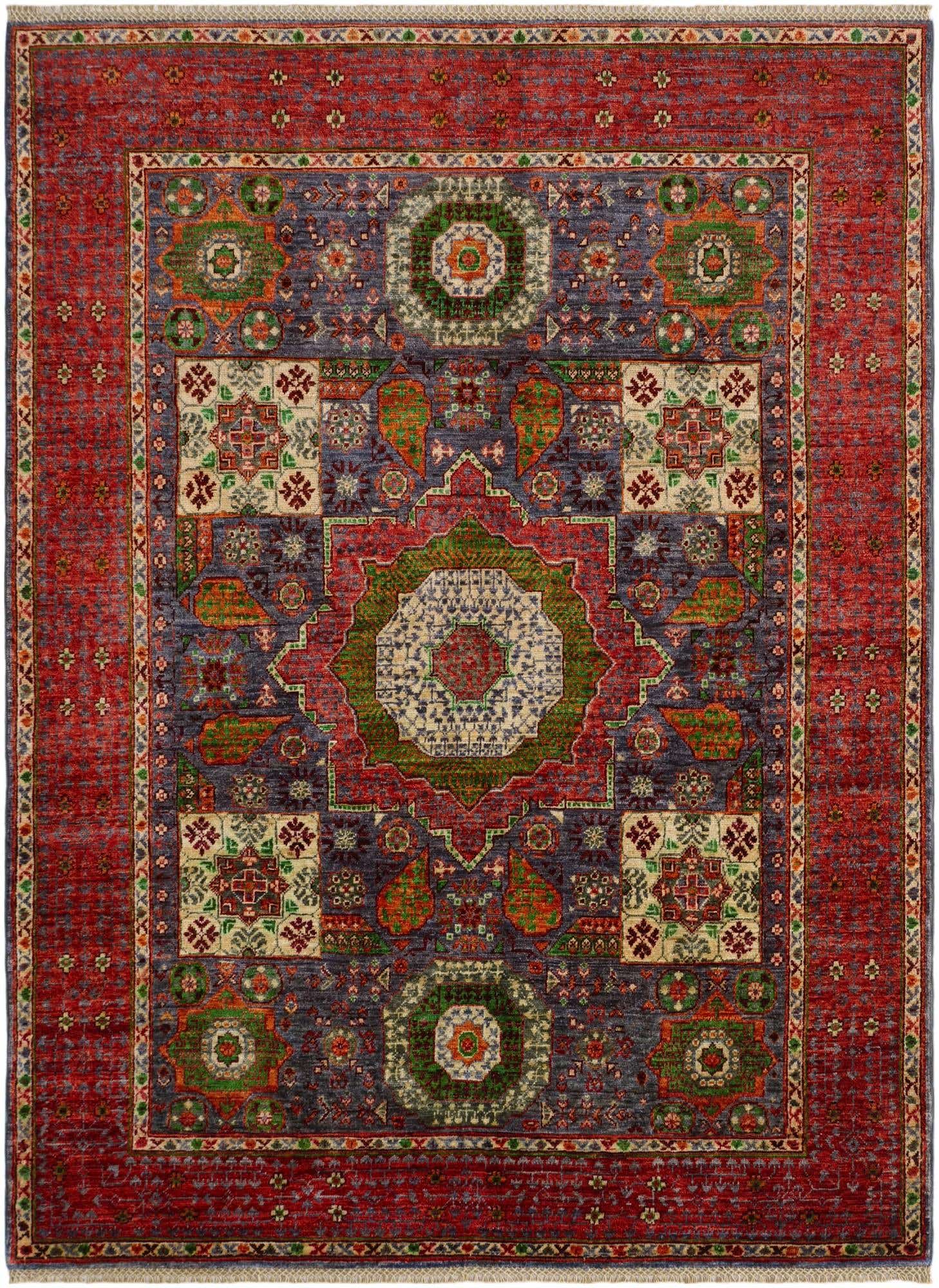 5' 1 x 6' 9 Hand Knotted Mamluk Ziegler Rug