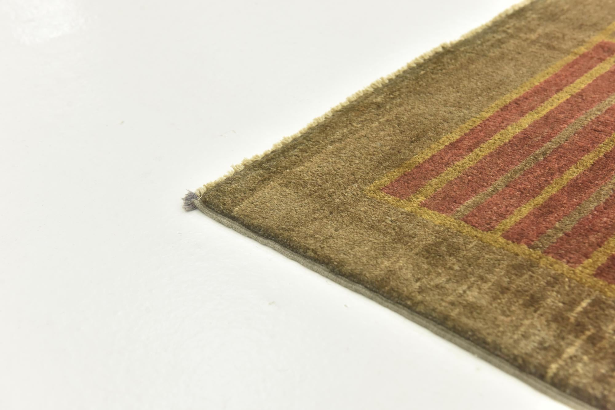 6' 8 x 9' 9 Hand Knotted Modern Ziegler Rug