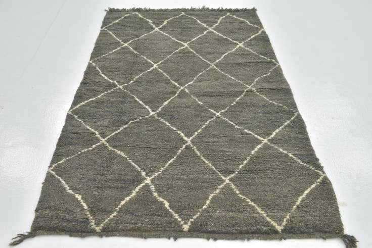 Detail image of 3' 10 x 6' 9 Hand Knotted Moroccan Wool Rug