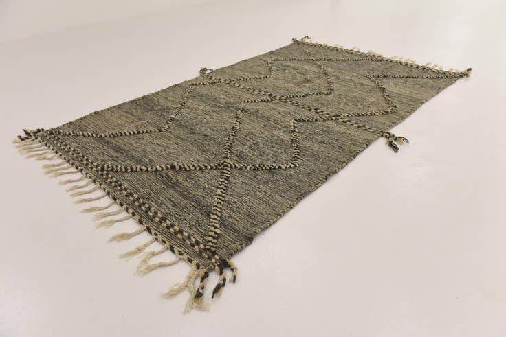 Detail image of 4' 11 x 8' 4 Hand Knotted Moroccan Wool Rug