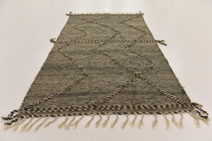 Detail image of 4' 11 x 8' 4 Hand Knotted Moroccan Wool Rug