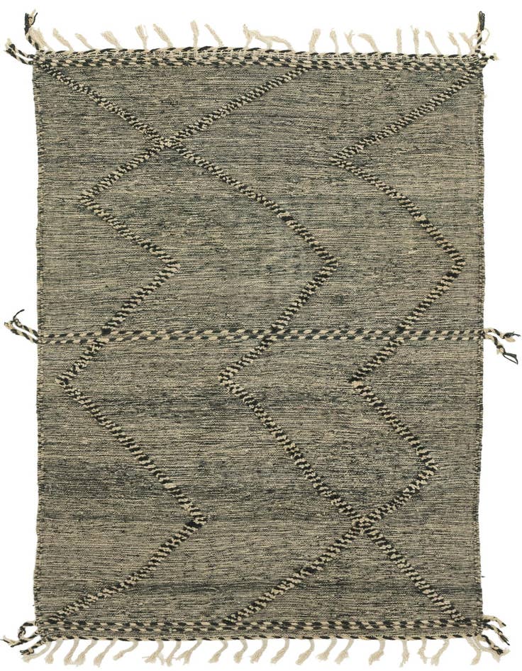 Detail image of 4' 11 x 8' 4 Hand Knotted Moroccan Wool Rug
