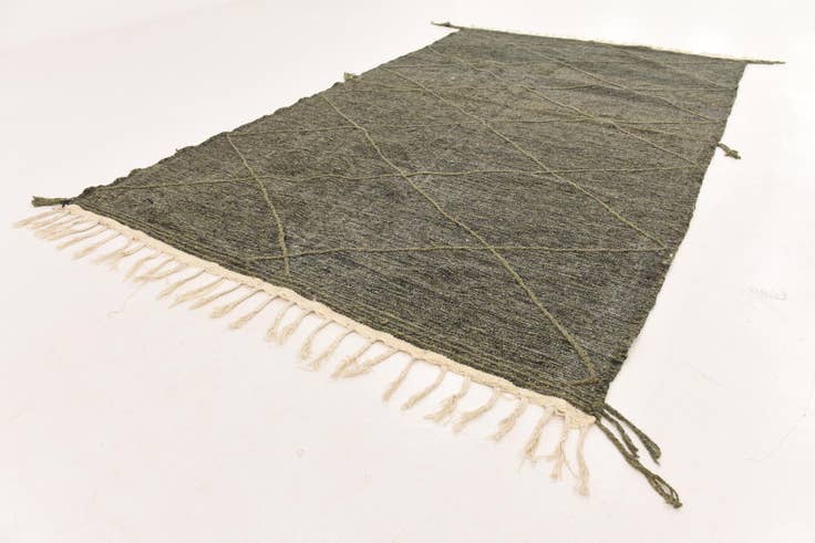 Detail image of 6' 8 x 11' 5 Hand Knotted Moroccan Wool Rug