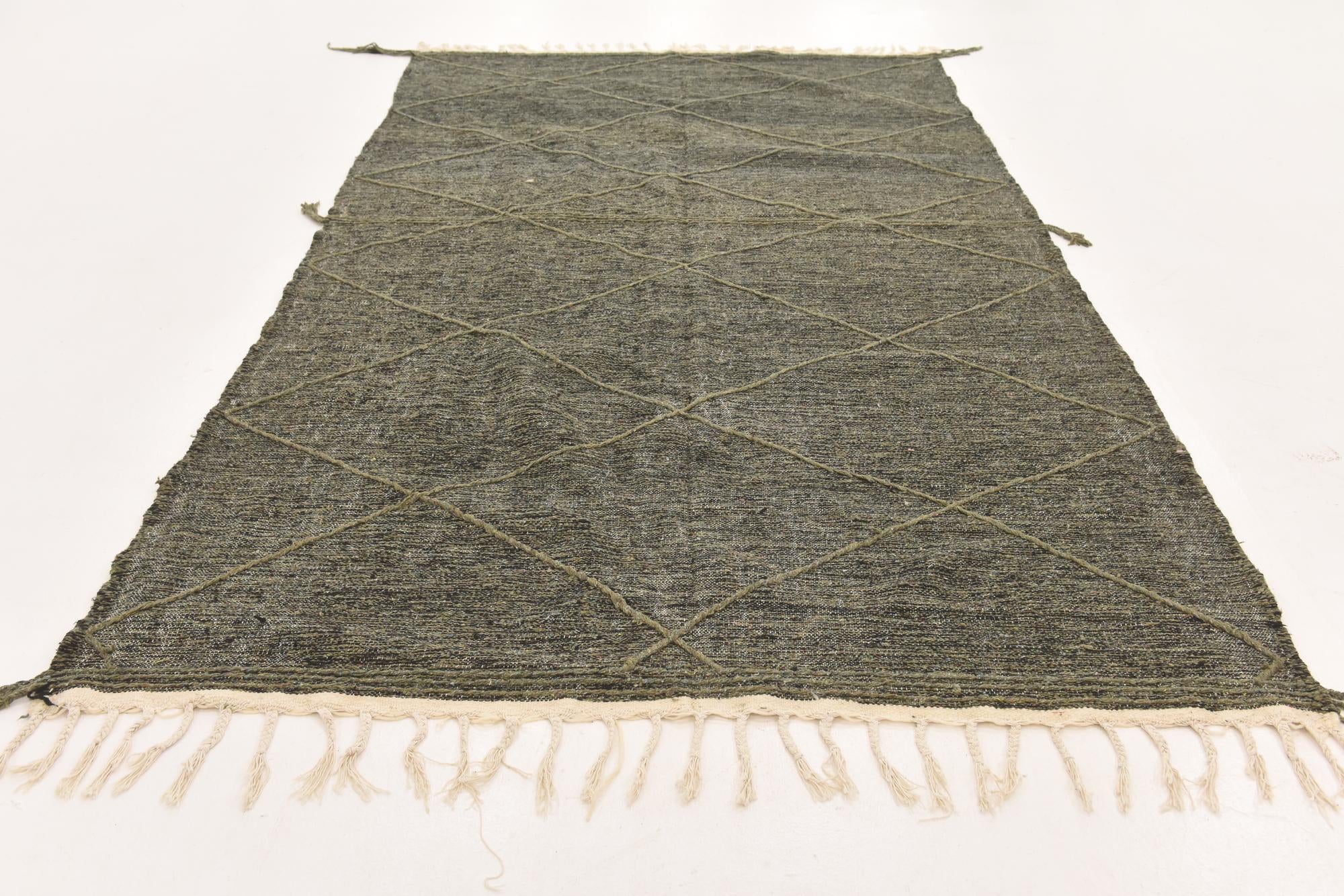 6' 8 x 11' 5 Hand Knotted Moroccan Wool Rug