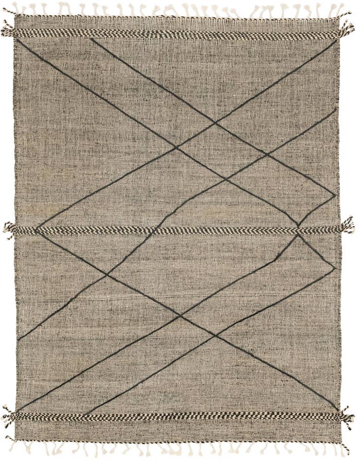 Detail image of 6' 8 x 9' 6 Hand Knotted Moroccan Wool Rug