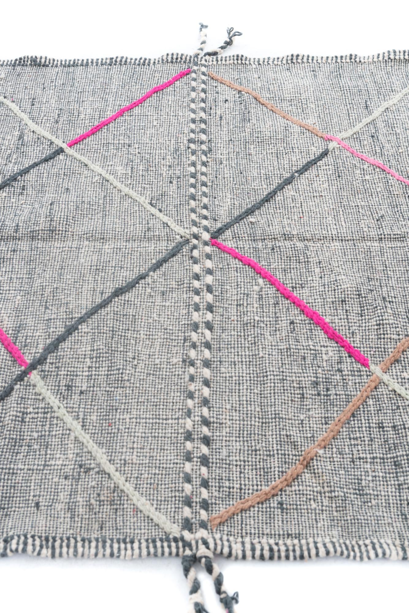 5' x 8' 3 Hand Knotted Moroccan Wool Rug
