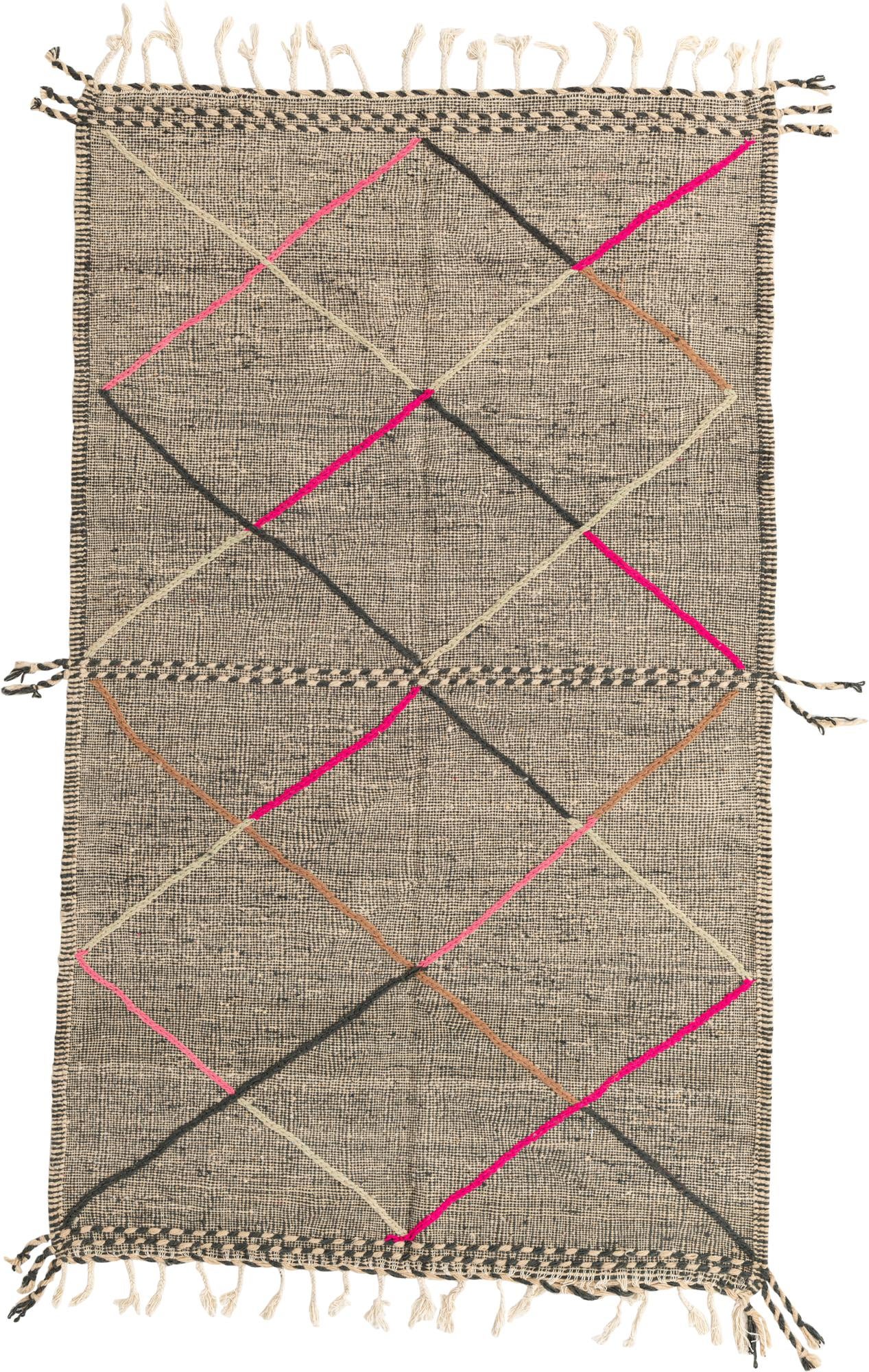 5' x 8' 3 Hand Knotted Moroccan Wool Rug