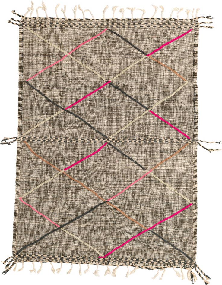 Detail image of 5' x 8' 3 Hand Knotted Moroccan Wool Rug