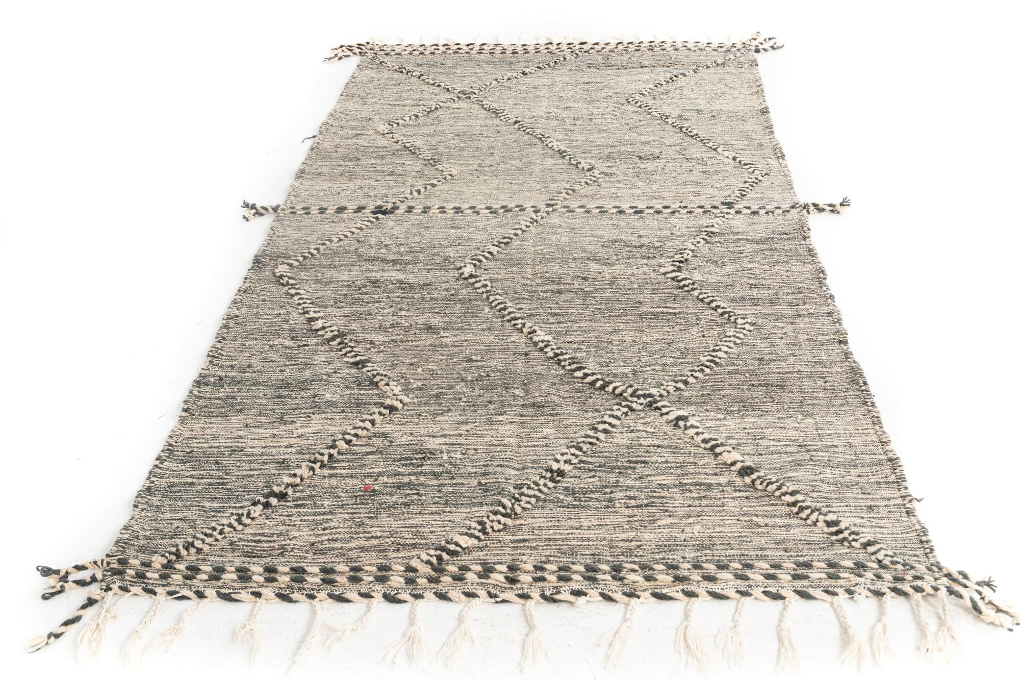5' x 8' 7 Hand Knotted Moroccan Wool Rug