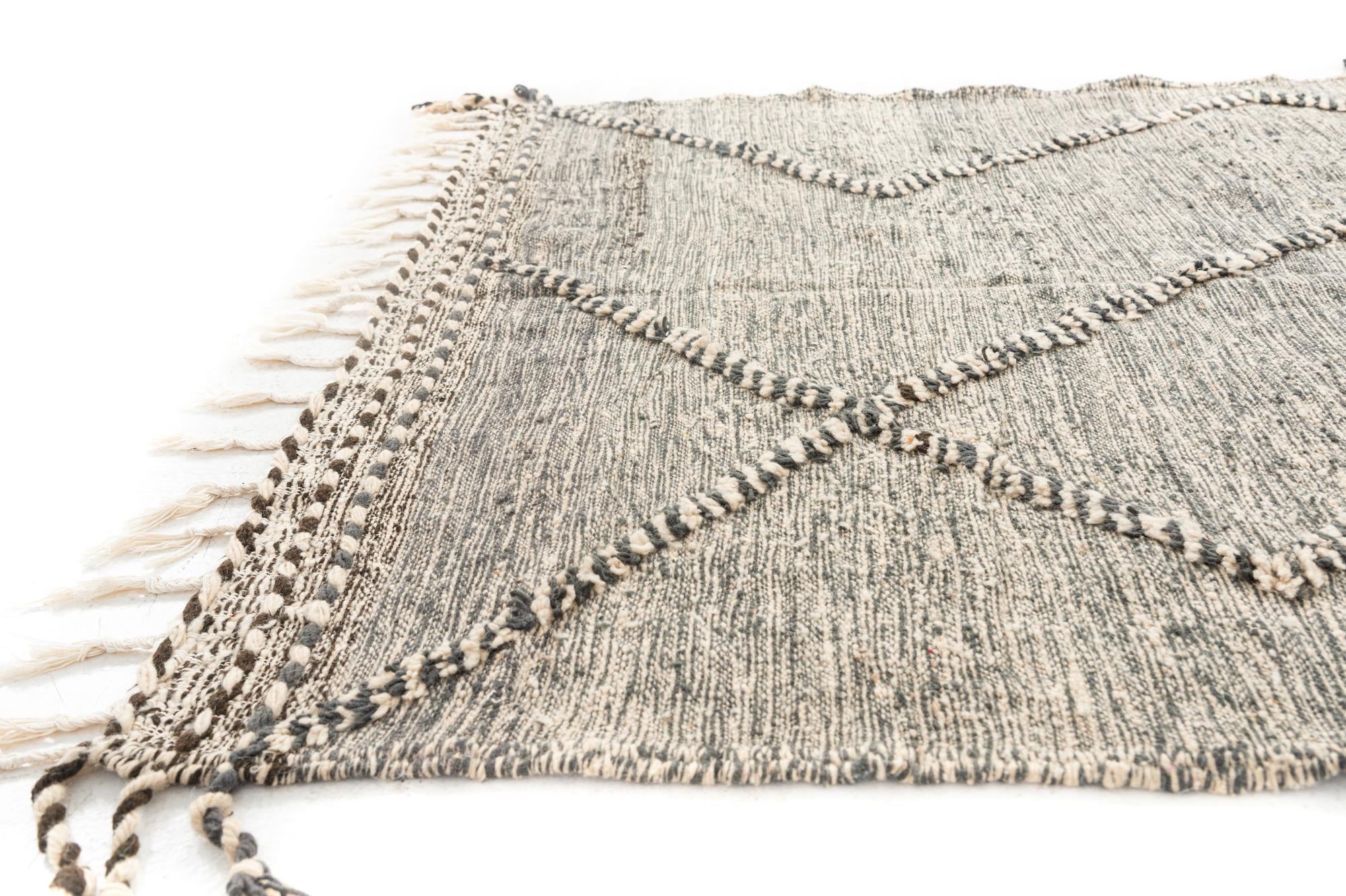 5' x 8' 7 Hand Knotted Moroccan Wool Rug