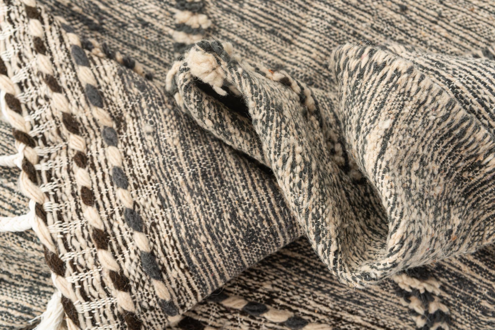 5' x 8' 7 Hand Knotted Moroccan Wool Rug