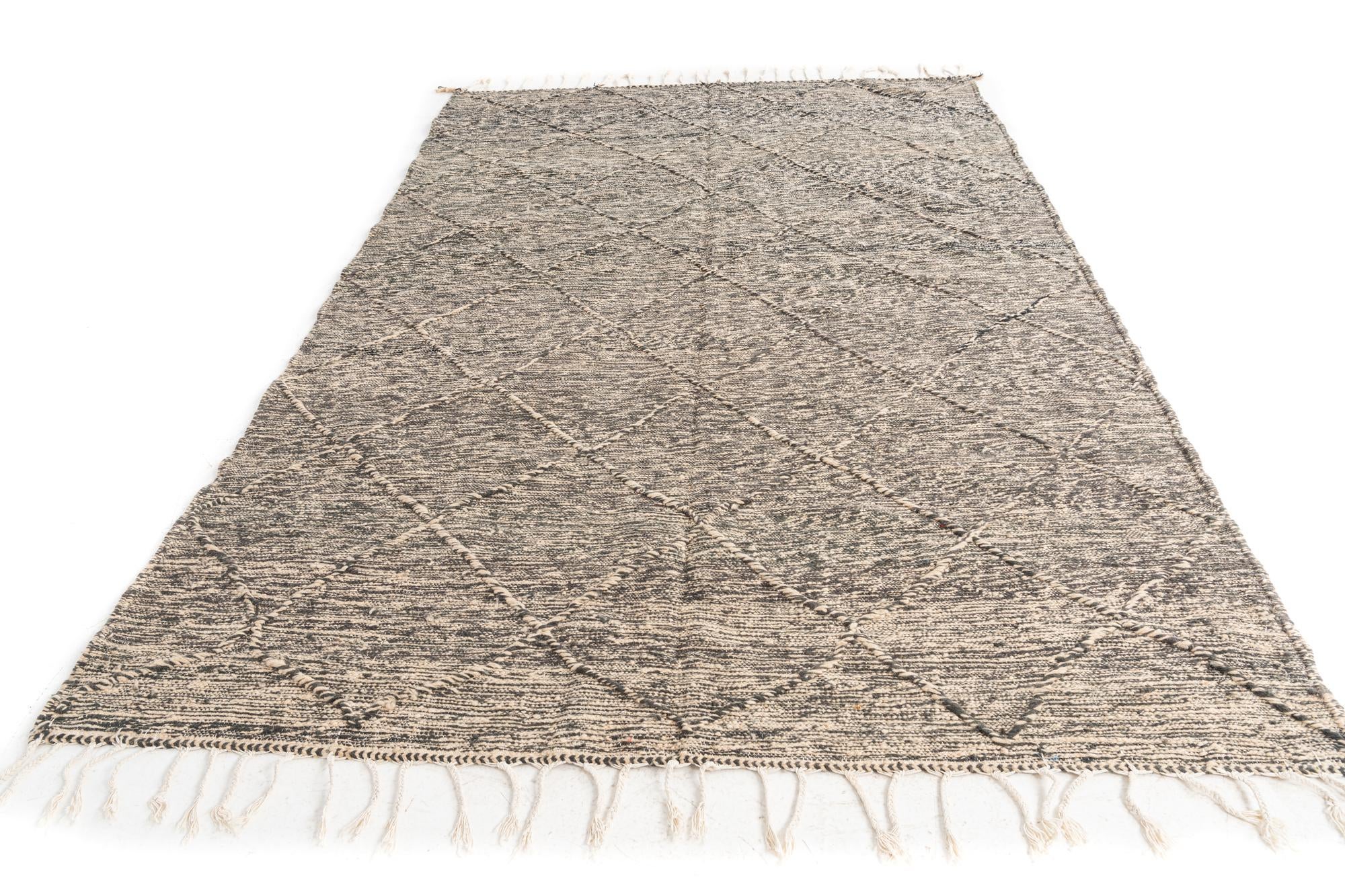 6' 7 x 9' 8 Hand Knotted Moroccan Wool Rug