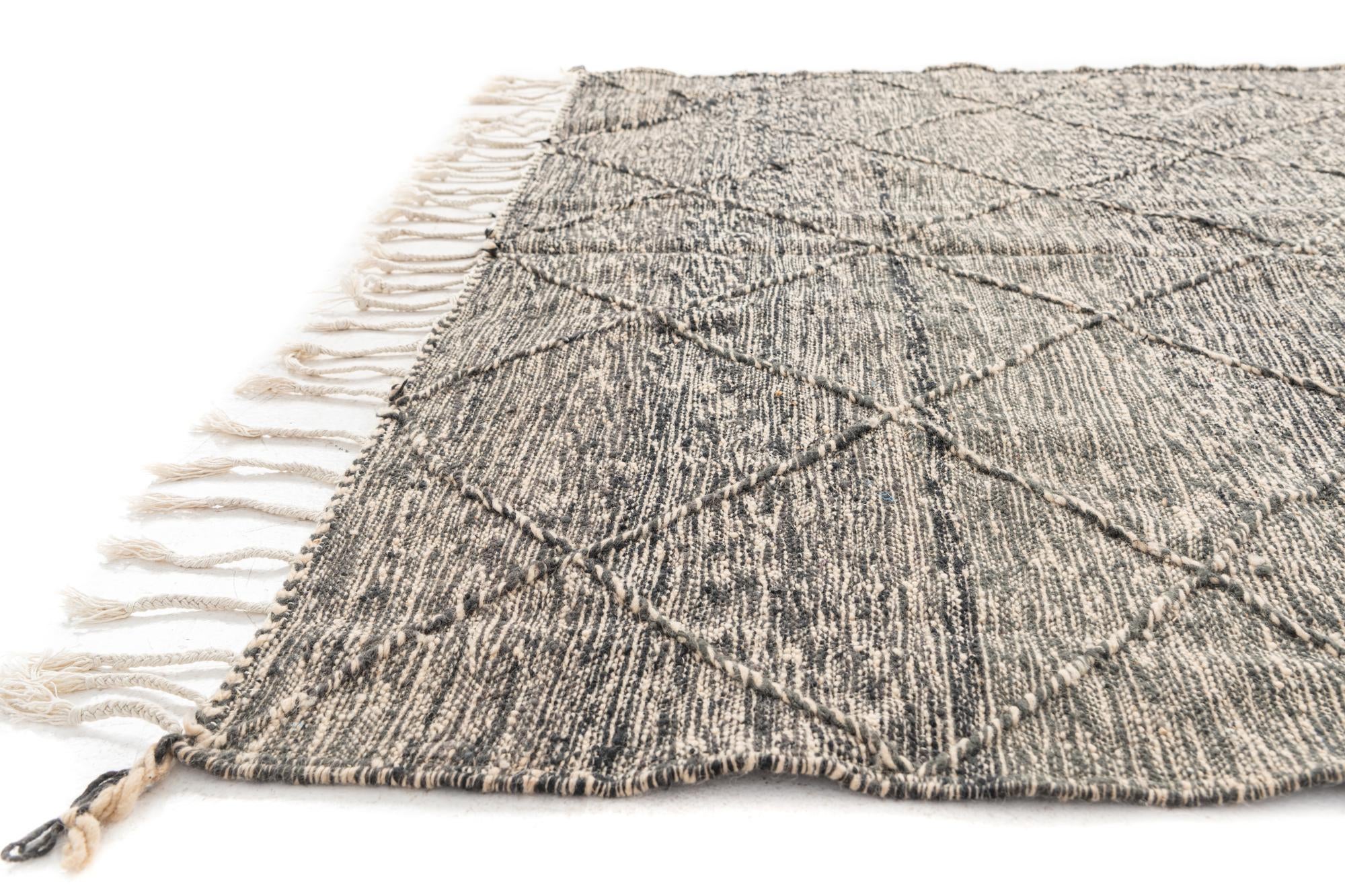 6' 7 x 9' 8 Hand Knotted Moroccan Wool Rug