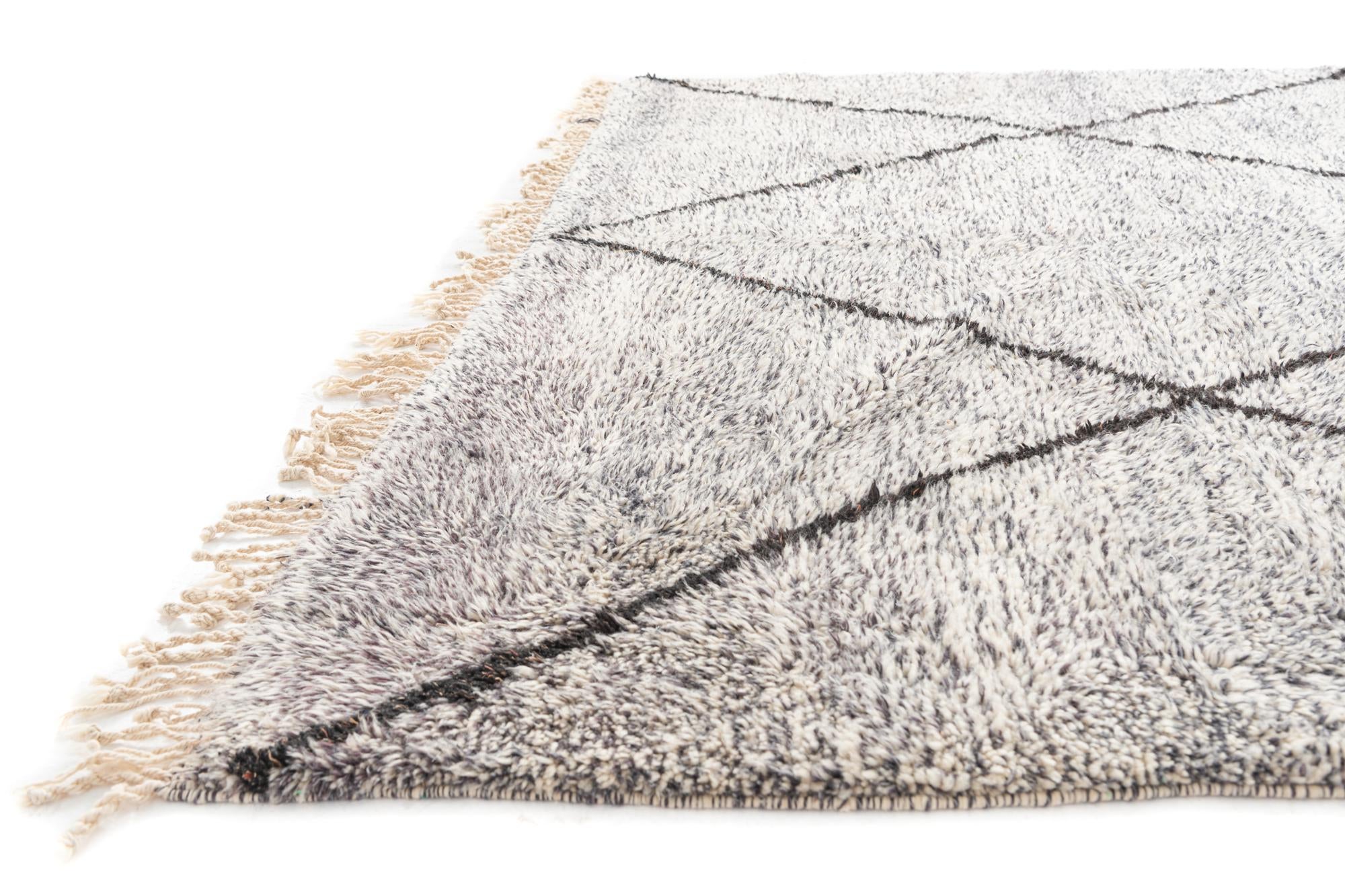 6' 8 x 9' 3 Hand Knotted Moroccan Wool Rug